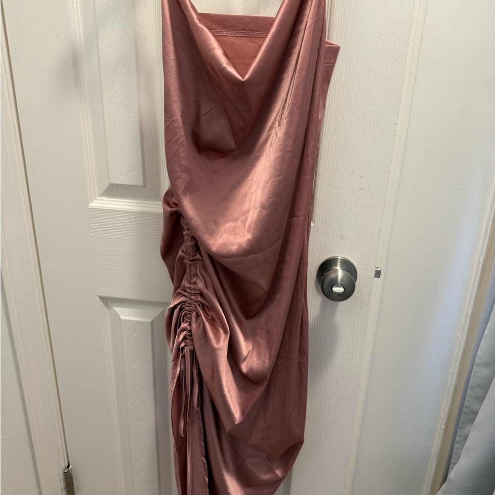 Elegant Pink Draped Dress